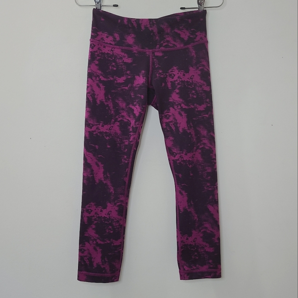 Lululemon Wunder Under Crop II Leggings Full-On Luon Breezie Regal Plum/Black 4 - Picture 4 of 12